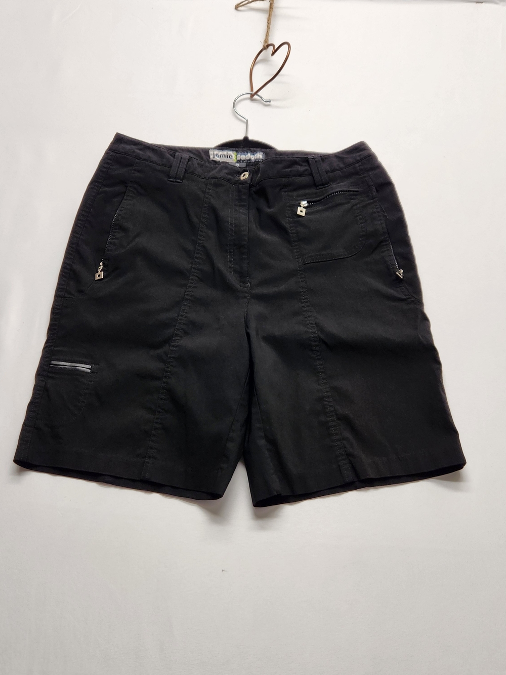 ⭐️Jamie Sadock Black Golf Shorts 10 Bermuda Cargo Tech Stretch Activewear Zip